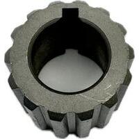 Semigiunto scanalato con 14 denti DIN 25x22 Z14 per pompa gruppo 2 con albero conico 1:8 chiavetta 3,17mm